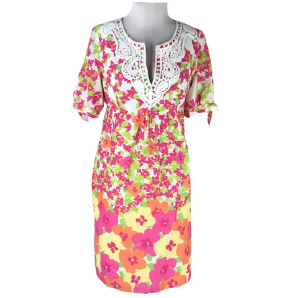 Lilly Pulitzer Pink Green Floral Shift dress